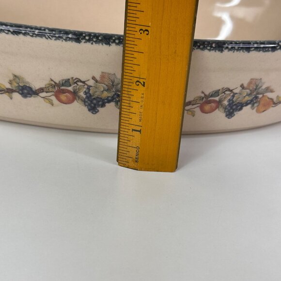 Vintage Home and Garden Party Stoneware Fruit Garland Pattern Oval Baker 14" - Picture 11 of 11